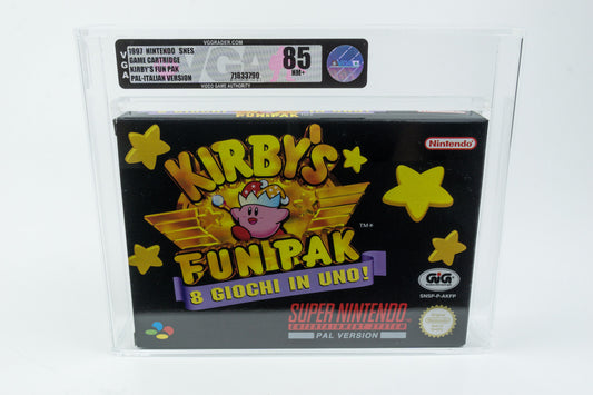 Super Nintendo *Kirby's Fun Pak* SNES Neu / New VGA 85 NM+ Italian Version