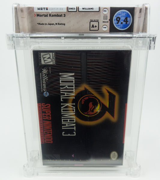 Super Nintendo *Mortal Kombat 3* SNES Sealed WATA no VGA 9.4 A+ USK 18
