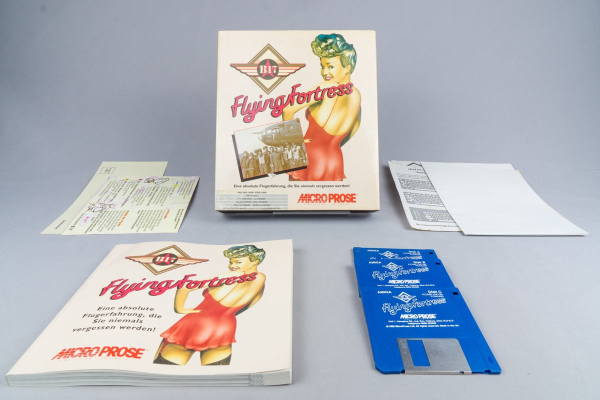 B17 Flying Fortress Commodore Amiga Big Box CIB OVP Anleitung Poster