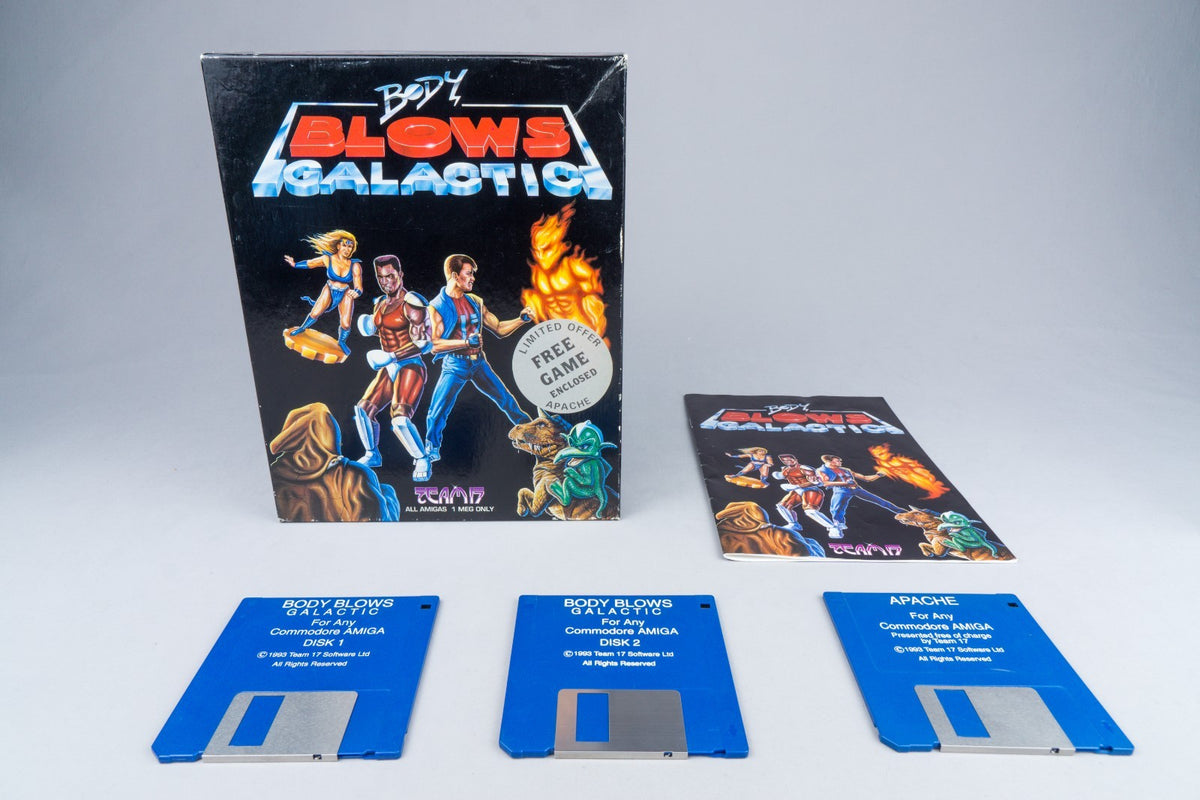 Commodore Amiga *Body Blows Galactic + Apache* OVP mit Anleitung Big Box