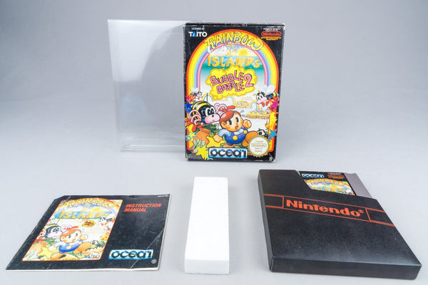 Nintendo NES *Rainbow Islands: Bubble Bobble 2* OVP CIB PAL B 64-ESP +