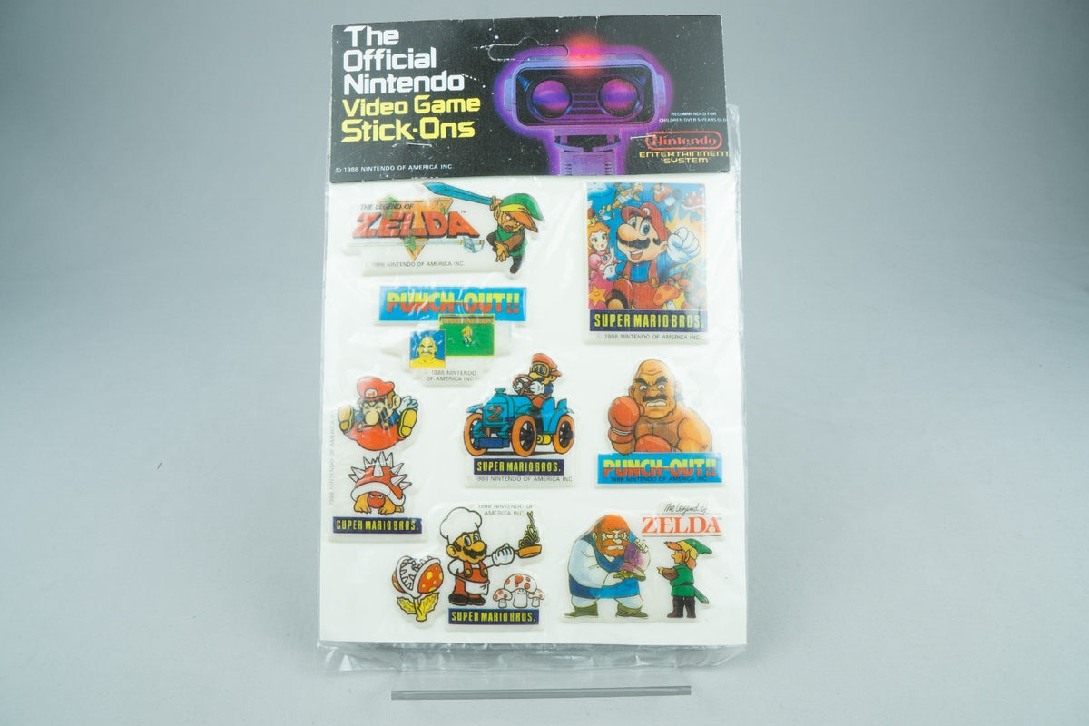 Official Nintendo Video Game Stick-Ons Stickers Super Mario Zelda 1988 New #1 +