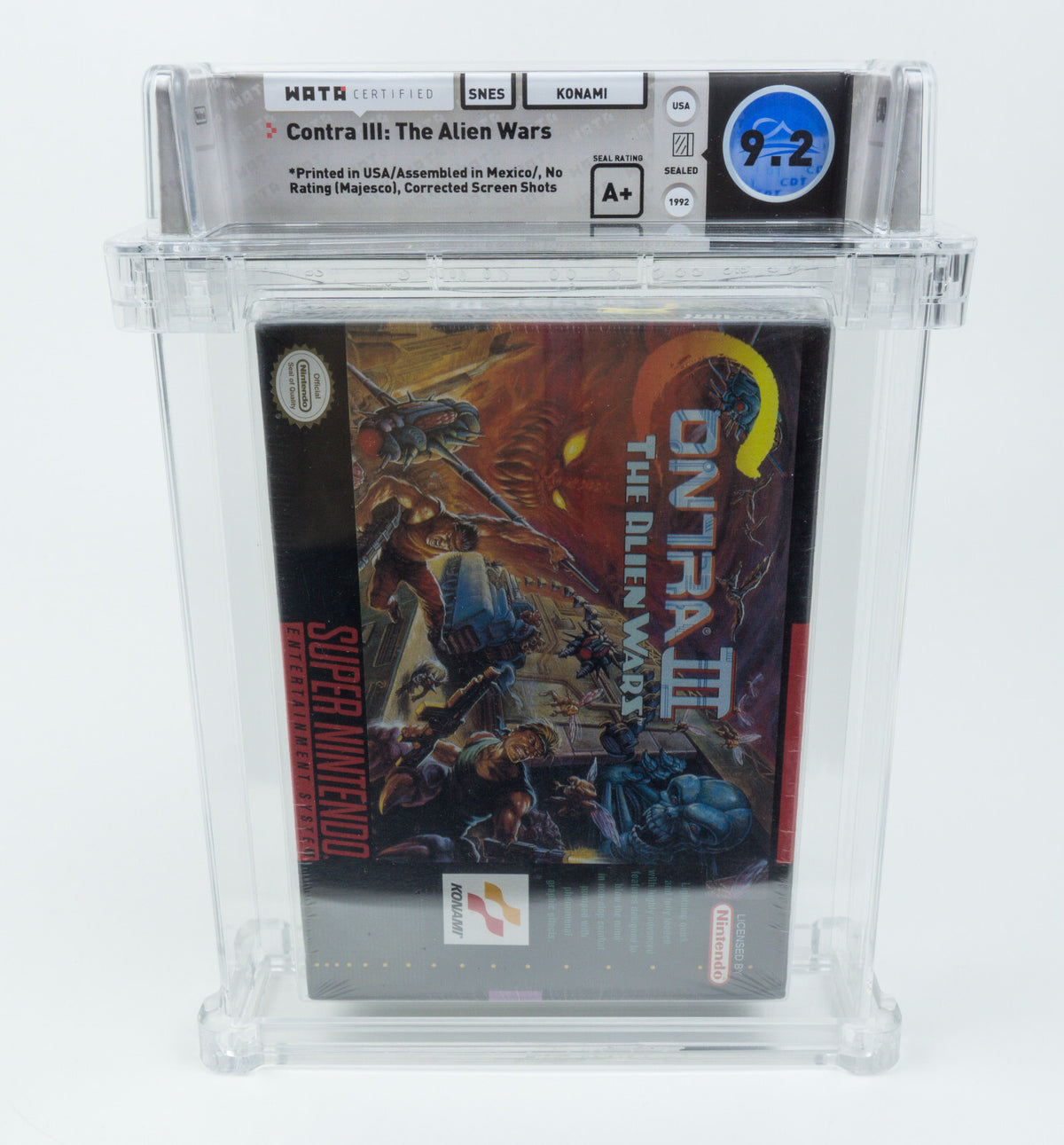 Super Nintendo *Contra III: The Alien Wars* SNES Sealed WATA 9.2 A+ no VGA