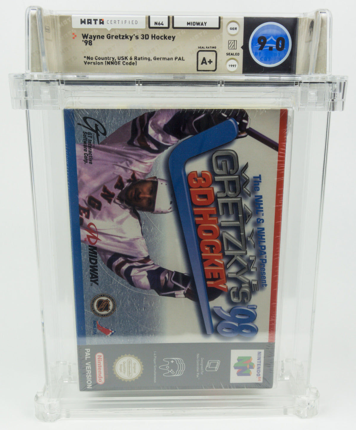 Nintendo 64 *Wayne Gretzky's 3D Hockey '98* N64 WATA 9.0 A+ no VGA PAL Version