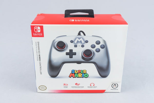 Nintendo Switch *PowerA Enhanced Wired Controller - Mario Silver* Neu #2