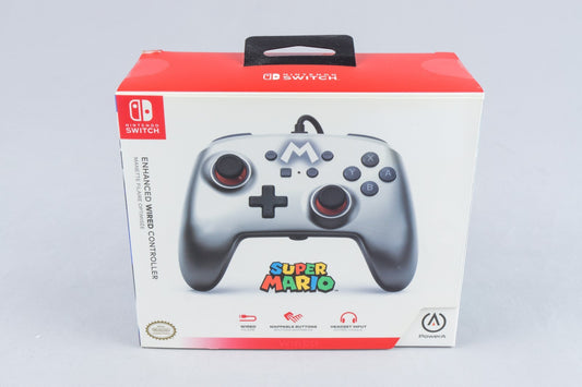 Nintendo Switch *PowerA Enhanced Wired Controller - Mario Silver* Neu #2