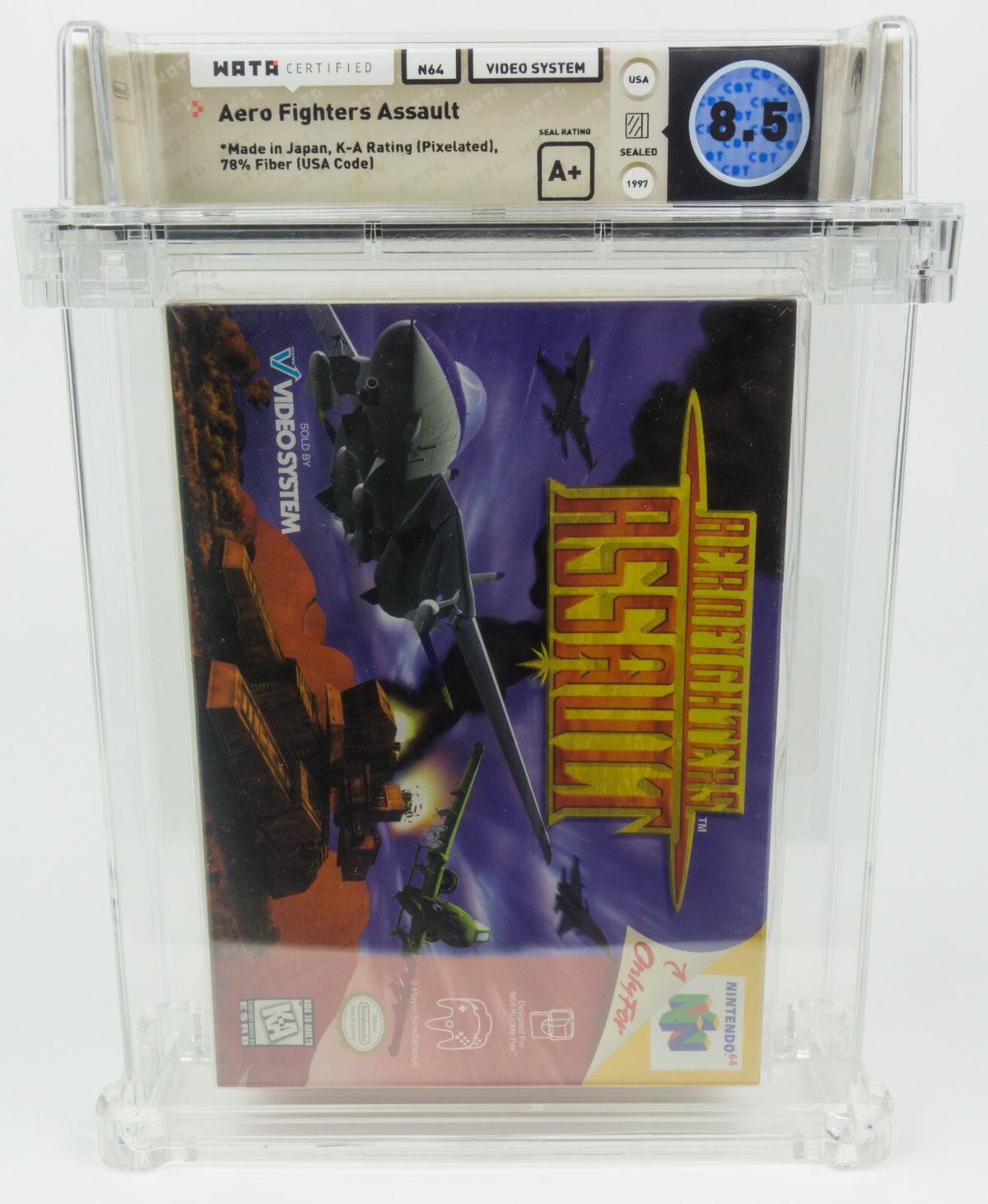 Nintendo 64 *AeroFighters Assault* N64 WATA 8.5 A+ no VGA POP 4