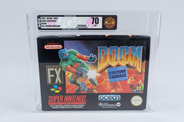 Super Nintendo Doom SNES New / New VGA 70 Excellent+ French Version