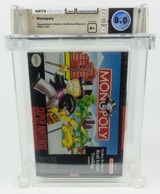 Super Nintendo *Monopoly* SNES Sealed WATA 8.0 A+ no VGA POP 5