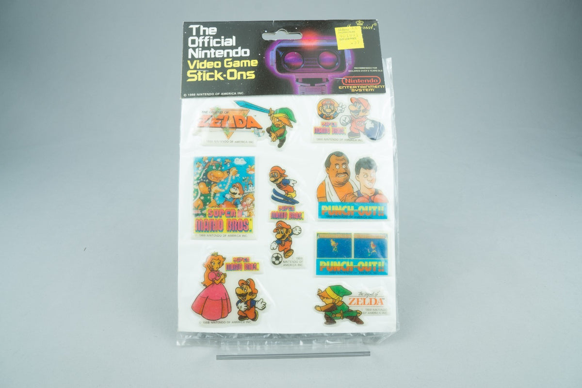 Official Nintendo Video Game Stick-Ons Stickers Super Mario Zelda 1988 New #3 +
