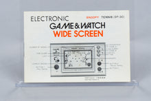 Nintendo Game & Watch *Snoopy Tennis* 1982 CIB OVP Anleitung Wide Screen SP-30 1