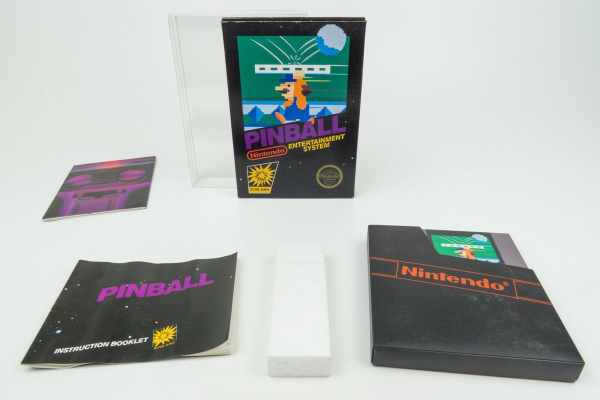 Nintendo NES *Pinball* CIB Hangtab 5-Screw No NES TM NTSC USA