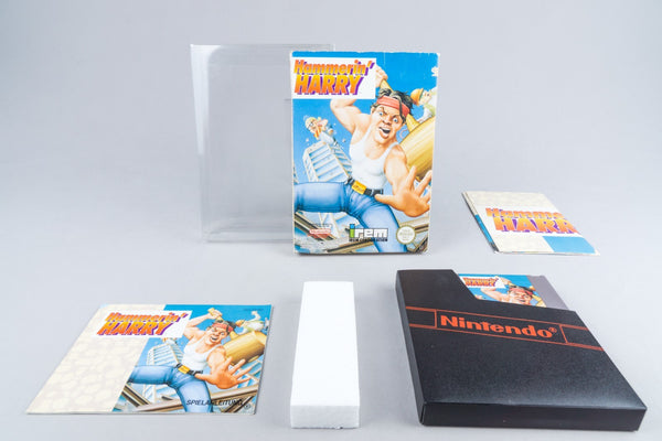 Nintendo NES *Hammerin' Harry* OVP CIB Poster PAL B 59-FRG +