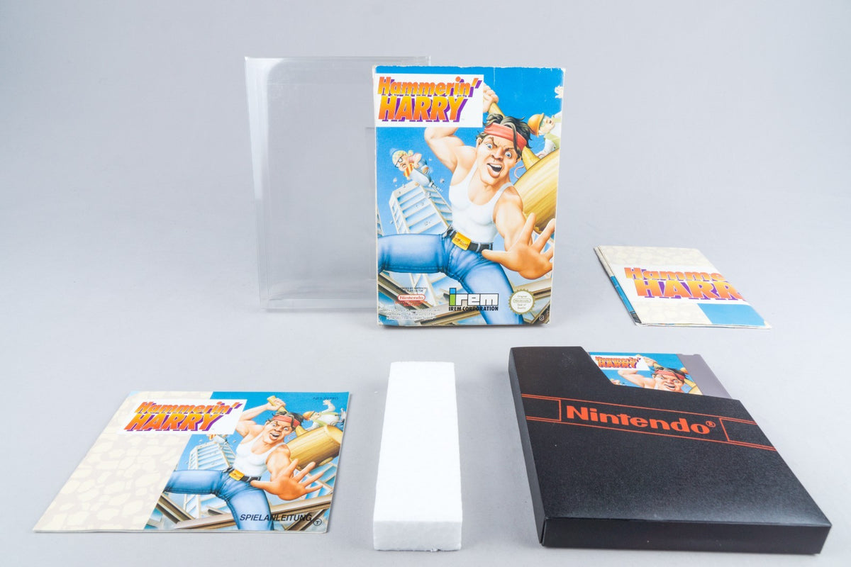 Nintendo NES *Hammerin' Harry* OVP CIB Poster PAL B 59-FRG +