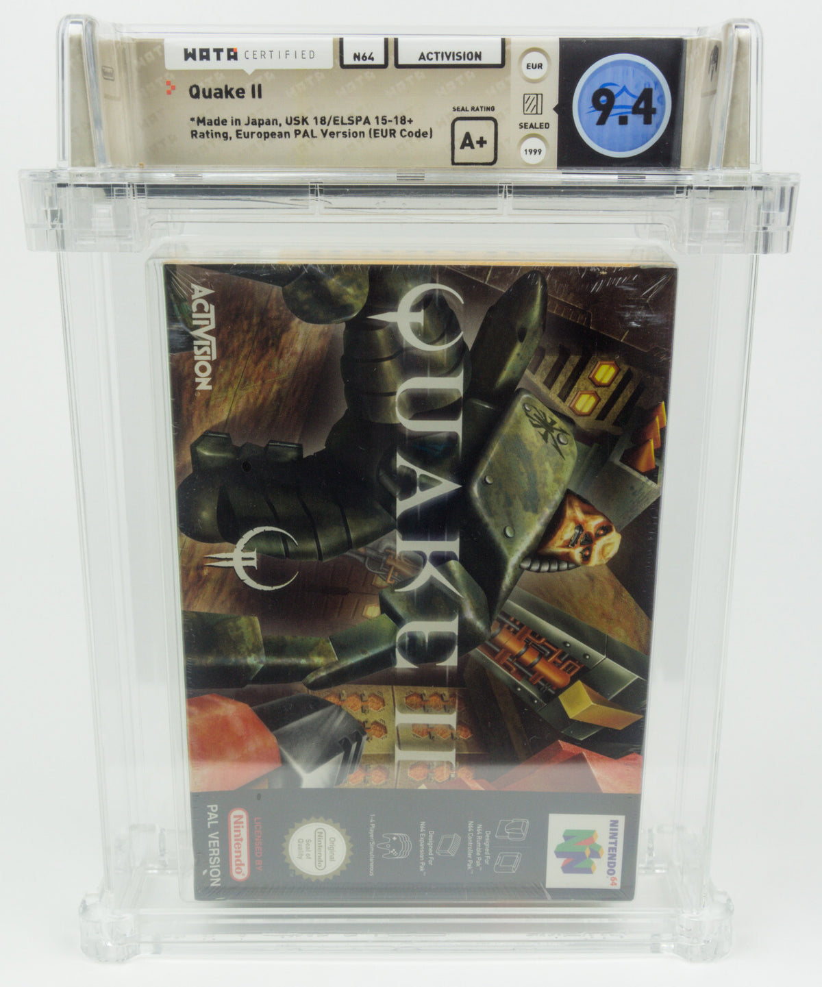 Nintendo 64 *Quake II* N64 WATA 9.4 A+ no VGA European PAL Version USK 18