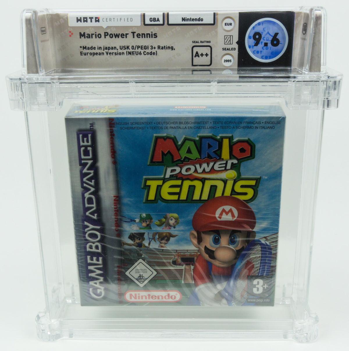 Game Boy Advance *Mario Power Tennis* GBA Sealed WATA 9.6 A++ Red Strip