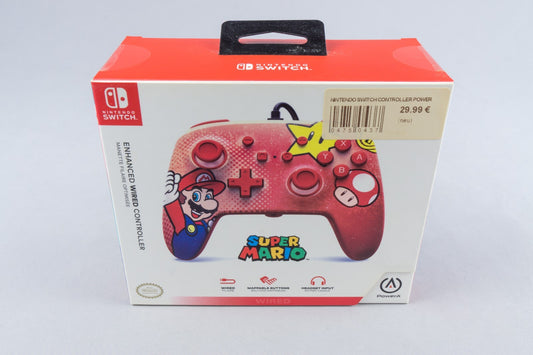 Nintendo Switch *PowerA Enhanced Wired Controller - Mario Vintage* Neu