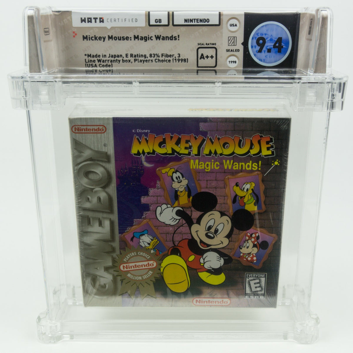 Nintendo Game Boy *Mickey Mouse: Magic Wands!* New / Sealed WATA 9.4 A++ no VGA