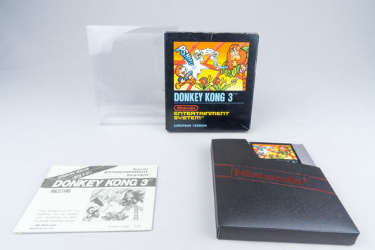 Nintendo NES *Donkey Kong 3* OVP CIB PAL B DT-EEC/FRG Bienengräber +