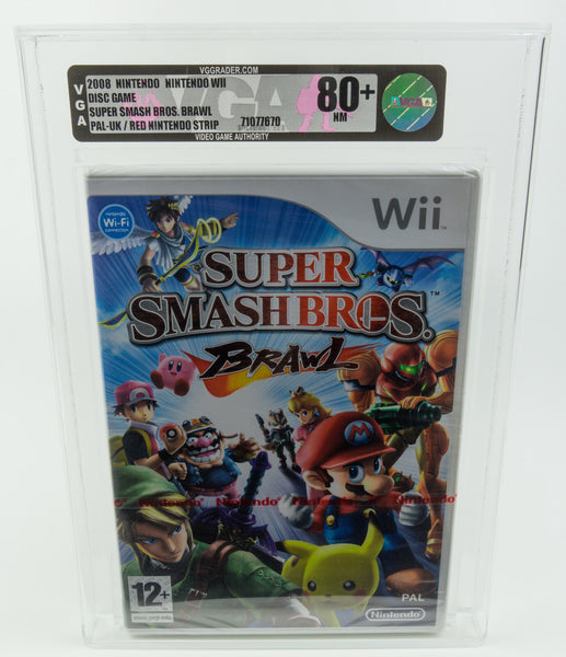 Nintendo Wii *Super Smash Bros. Brawl* VGA 80+ Near Mint Red Nintendo Strip