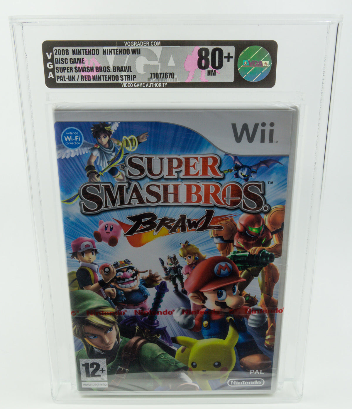 Nintendo Wii *Super Smash Bros. Brawl* VGA 80+ Near Mint Red Nintendo Strip