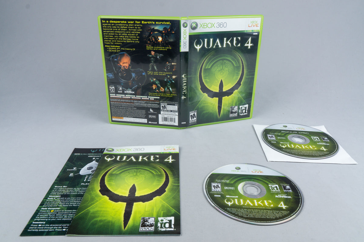 Quake 4 Microsoft Xbox 360 OVP CIB ID Software NTSC-U/C US Version /w Bonus Disc