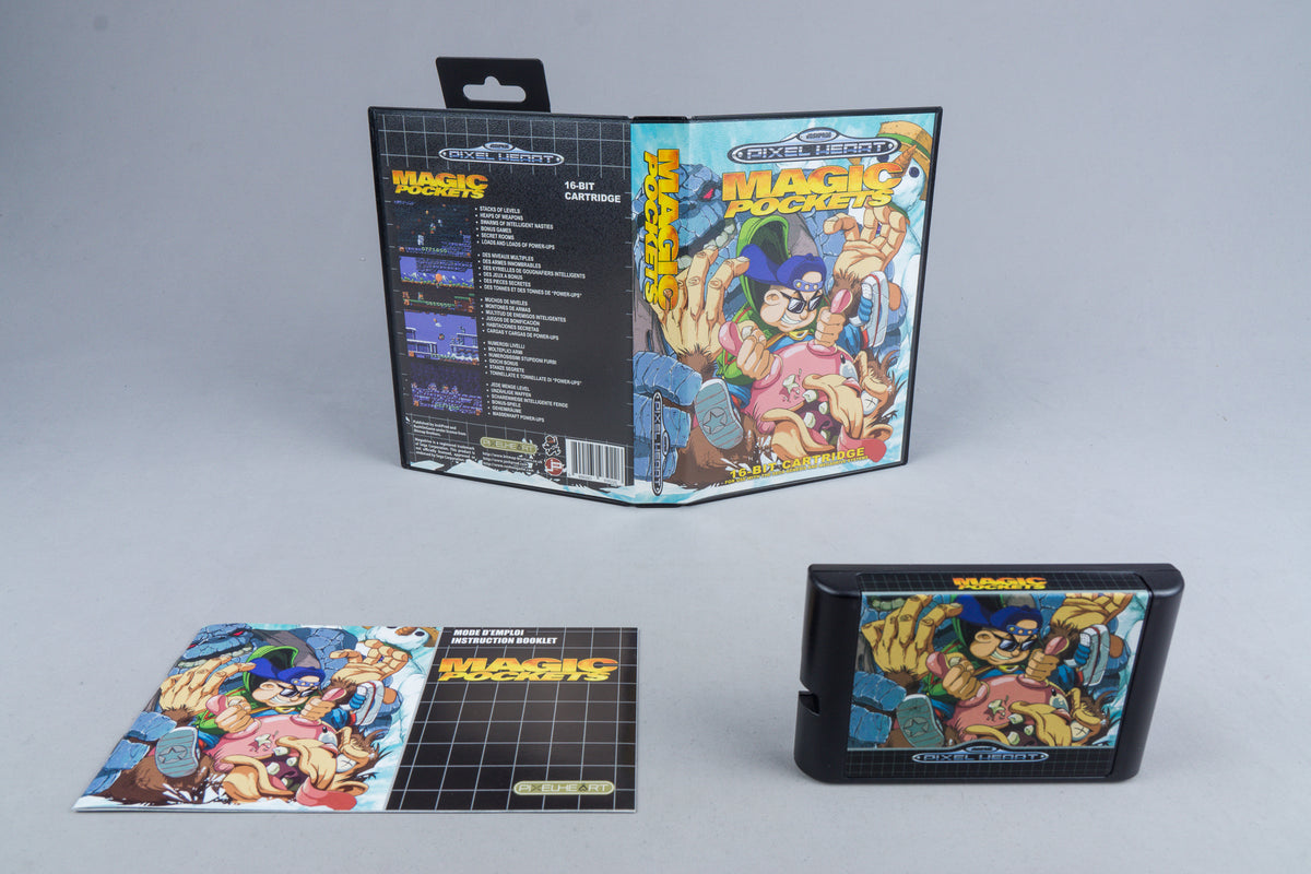 Magic Pockets Sega Mega Drive OVP CIB PAL Pixel Heart Release