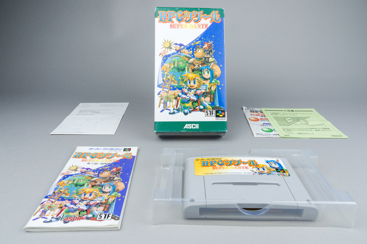 RPG Tsukuru Super Dante Super Famicom SFC OVP CIB Reg Card NTSC-J
