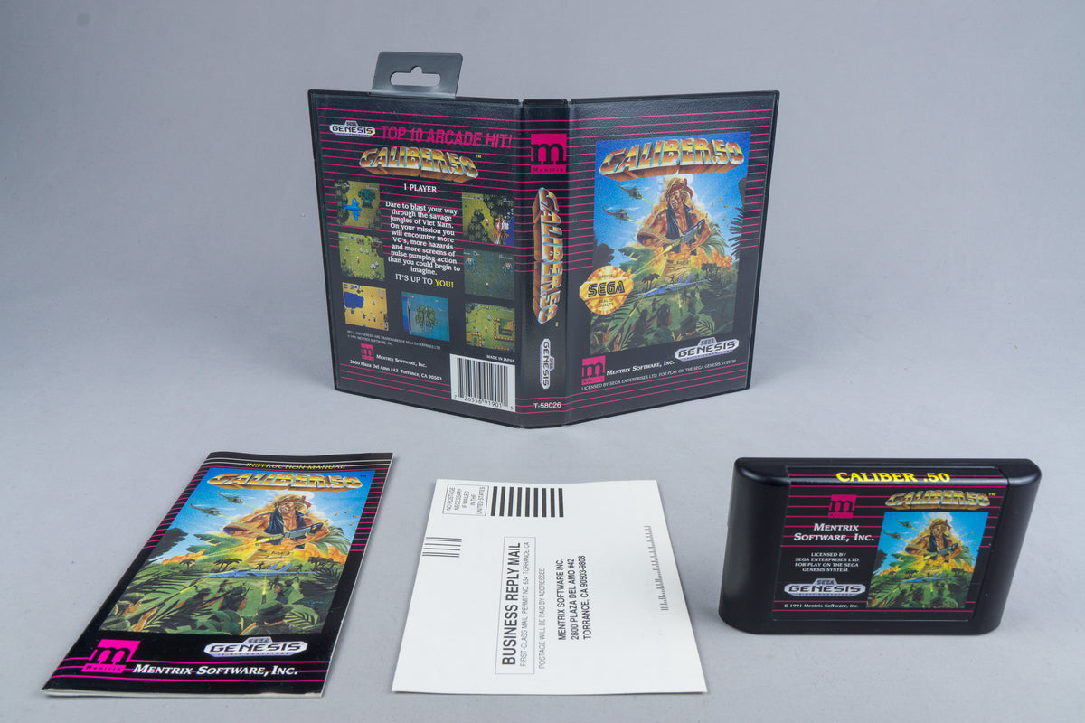Caliber .50 Sega Genesis OVP CIB NTSC-U/C