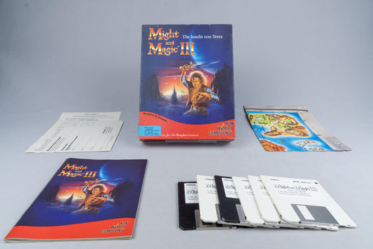 Might and Magic III: Die Insel von Terra Amiga OVP CIB Karte